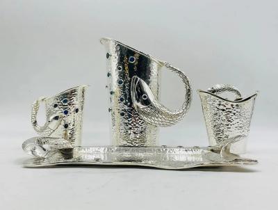 Emilia Castillo Emilia Castillo Five Piece Fish Tea or Coffee Set Mexican Modern Silversmithing
