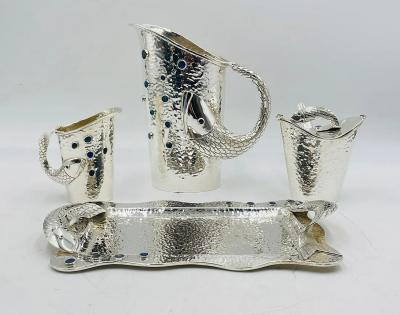 Emilia Castillo Emilia Castillo Five Piece Fish Tea or Coffee Set Mexican Modern Silversmithing