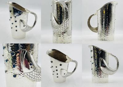 Emilia Castillo Emilia Castillo Five Piece Fish Tea or Coffee Set Mexican Modern Silversmithing
