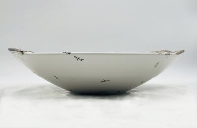Emilia Castillo Emilia Castillo Large Porcelain Pure Silver Bowl with Lizards and Dragonflies