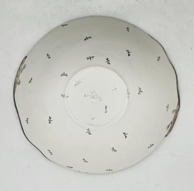 Emilia Castillo Emilia Castillo Large Porcelain Pure Silver Bowl with Lizards and Dragonflies