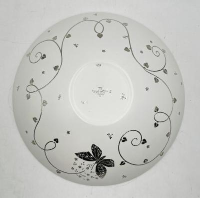 Emilia Castillo Emilia Castillo Large Porcelain Pure Silver Butterfly Bowl Taxco Mexico