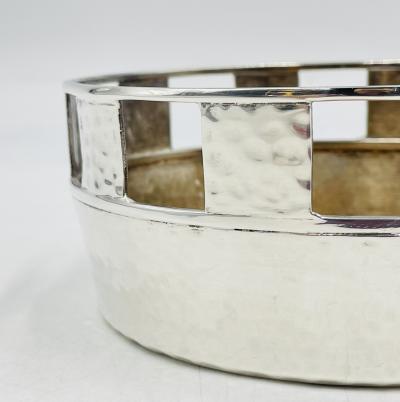 Emilia Castillo Emilia Castillo Mexican Silver Plate Bottle Coaster with Cork Insert