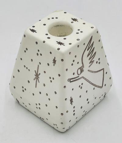 Emilia Castillo Emilia Castillo Porcelain Pure Silver Angelic Candle Holder Mexican Design