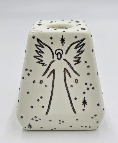 Emilia Castillo Emilia Castillo Porcelain Pure Silver Angelic Candle Holder Mexican Design