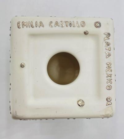 Emilia Castillo Emilia Castillo Porcelain Pure Silver Angelic Candle Holder Mexican Design