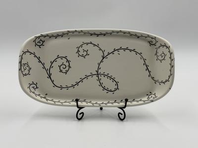 Emilia Castillo Emilia Castillo Porcelain Pure Silver Serving Platter Mexican Modernism