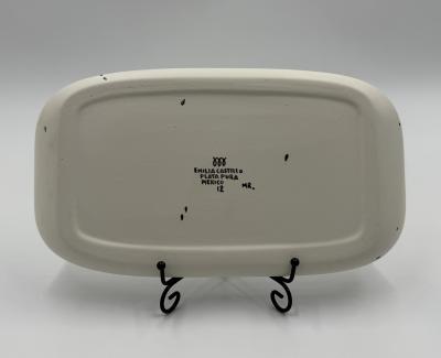 Emilia Castillo Emilia Castillo Porcelain Pure Silver Serving Platter Mexican Modernism