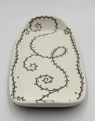 Emilia Castillo Emilia Castillo Porcelain Pure Silver Serving Platter Mexican Modernism