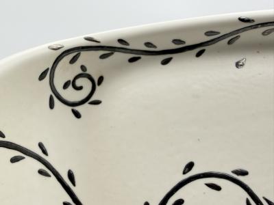 Emilia Castillo Emilia Castillo Porcelain Pure Silver Serving Platter Mexican Modernism