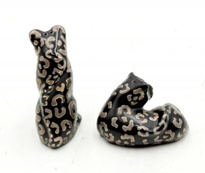 Emilia Castillo Emilia Castillo Porcelain Pure Silver Table Sculptures Salt Pepper Shakers