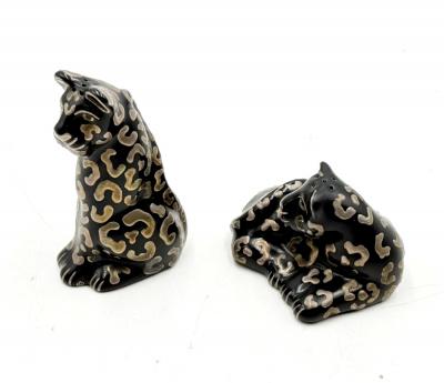 Emilia Castillo Emilia Castillo Porcelain Pure Silver Table Sculptures Salt Pepper Shakers