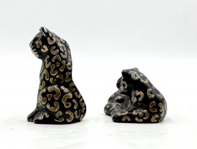 Emilia Castillo Emilia Castillo Porcelain Pure Silver Table Sculptures Salt Pepper Shakers