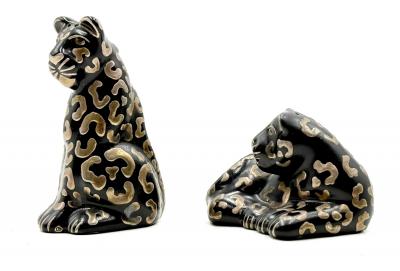 Emilia Castillo Emilia Castillo Porcelain Pure Silver Table Sculptures Salt Pepper Shakers