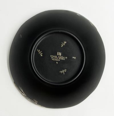 Emilia Castillo Emilia Castillo Pure Silver Lizard Black Porcelain Bowl Mexican Silver Art