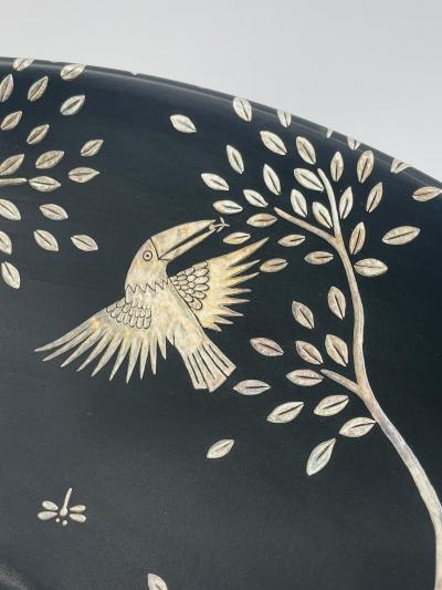 Emilia Castillo Emilia Castillo Silver Toucan Tree of Life Bowl Taxco Mexico 1980s