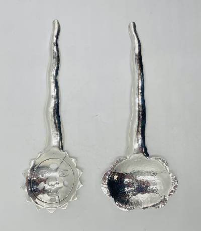Emilia Castillo Emilia Castillo Sun Cloud Serving Utensils Hand Signed Mexican Modern Design