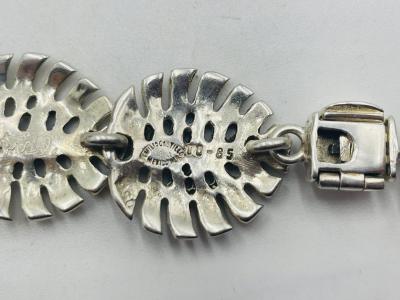 Emilia Castillo Emilia Castillo Taxco 950 Silver Monstera Necklace Earrings Set Mexican Art