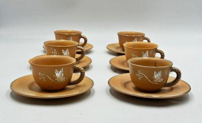 Emilia Castillo Emilia Castillo Taxco Plata Mexico Butterfly Cup and Saucer Set of 6
