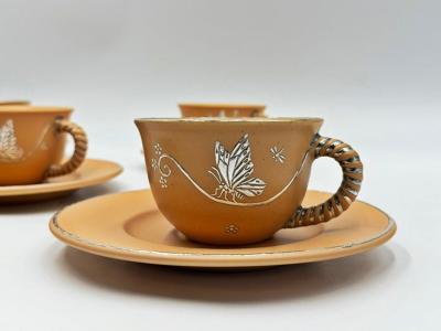 Emilia Castillo Emilia Castillo Taxco Plata Mexico Butterfly Cup and Saucer Set of 6