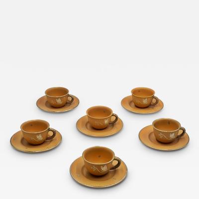 Emilia Castillo Emilia Castillo Taxco Plata Mexico Butterfly Cup and Saucer Set of 6