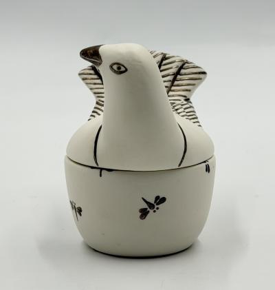 Emilia Castillo Emilia Castillo Taxco Porcelain Pure Silver Dove Jewelry Box Mexican Modern