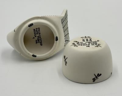 Emilia Castillo Emilia Castillo Taxco Porcelain Pure Silver Dove Jewelry Box Mexican Modern