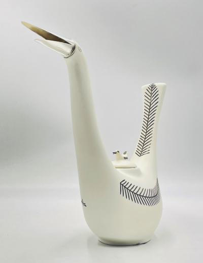 Emilia Castillo Emilia Castillo Taxco Porcelain Sterling Silver Swan Teapot Signed Numbered