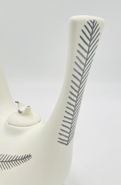 Emilia Castillo Emilia Castillo Taxco Porcelain Sterling Silver Swan Teapot Signed Numbered