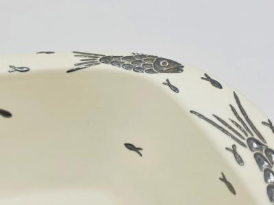 Emilia Castillo Emilia Castillo Vintage Porcelain Pure Silver Serving Bowl Mexican Modern