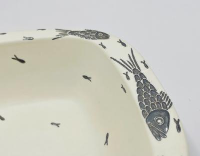 Emilia Castillo Emilia Castillo Vintage Porcelain Pure Silver Serving Bowl Mexican Modern