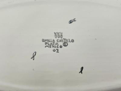 Emilia Castillo Emilia Castillo Vintage Porcelain Pure Silver Serving Bowl Mexican Modern