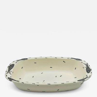 Emilia Castillo Emilia Castillo Vintage Porcelain Pure Silver Serving Bowl Mexican Modern