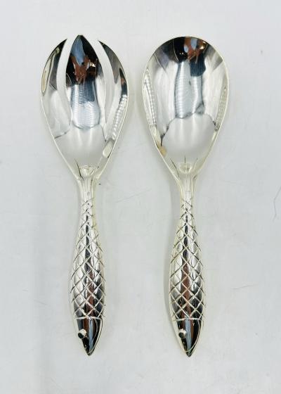 Emilia Castillo Emilia Castillo for Los Castillo Taxco Silver Plate Fish Salad Serving Set