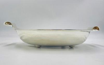 Emilia Castillo Large Emilia Castillo Silver Plate Jasper Inlay Serving Bowl Mexican Silver