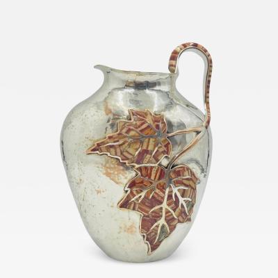 Emilia Castillo Large Emilia Castillo Water Pitcher With Natural Jasper Stone Inlay Signed