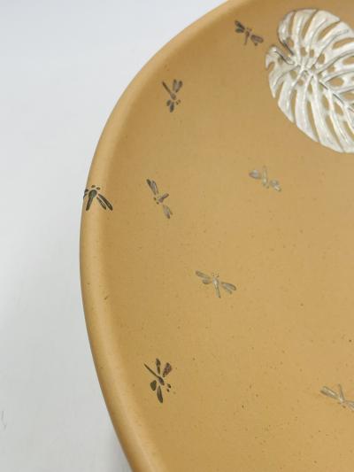 Emilia Castillo Large Porcelain Pure Silver Monstera Leaf Bowl Taxco Mexico