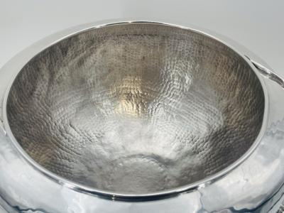 Emilia Castillo Lrg Silver Plate Punch Bowl with Stone Inlay by Emilia Castillo Mexican Silver