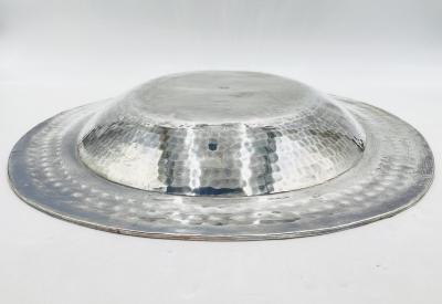 Emilia Castillo Massive Emilia Castillo Silver Plate Malachite Taxco Serving Bowl Hand Signed