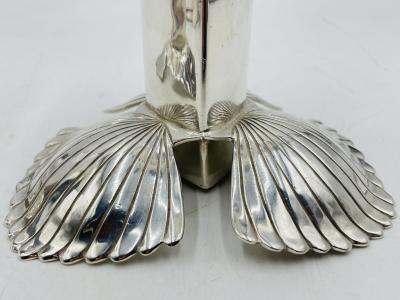 Emilia Castillo Pair of Silver Plated Candle Holders by Emilia Castillo Mexican Modernism