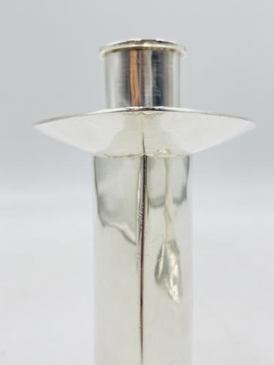 Emilia Castillo Pair of Silver Plated Candle Holders by Emilia Castillo Mexican Modernism