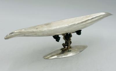 Emilia Castillo Sculptural Silver Turquoise Bowl by Emilia Castillo Mexico 1980s