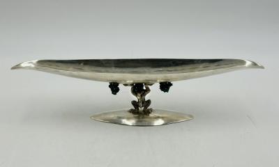 Emilia Castillo Sculptural Silver Turquoise Bowl by Emilia Castillo Mexico 1980s