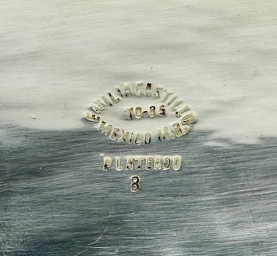 Emilia Castillo Sculptural Silver Turquoise Bowl by Emilia Castillo Mexico 1980s