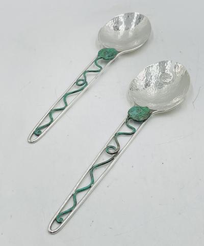 Emilia Castillo Silver Plated Serving Utensils by Emilia Castillo Mexico 1980s