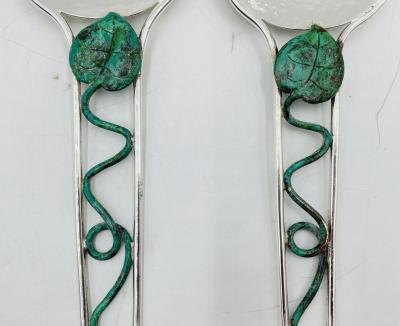 Emilia Castillo Silver Plated Serving Utensils by Emilia Castillo Mexico 1980s