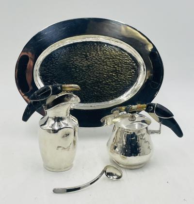 Emilia Castillo Silver Plated Toucan Tea Service by Emilia Castillo for Los Castillo Mexican