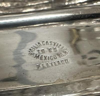 Emilia Castillo Stunning Silver Plated Serving Tray by Emilia Castillo Mexico 1980s