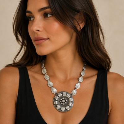 Emilia Castillo Vintage Taxco Sterling Silver Leaf Necklace Mexican Sterling Silversmiths