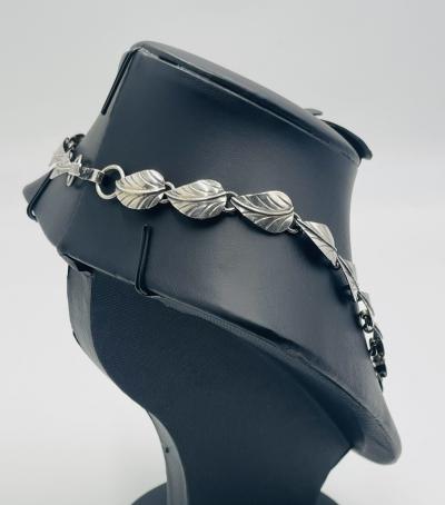 Emilia Castillo Vintage Taxco Sterling Silver Leaf Necklace Mexican Sterling Silversmiths
